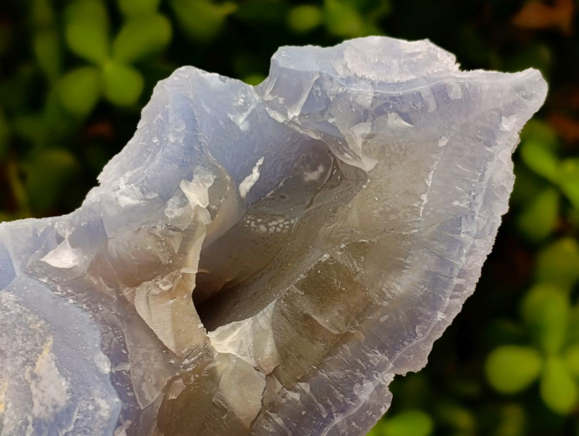 Natural Large Etched Blue Chalcedony Geodes x 2 From Nsanje, Malawi