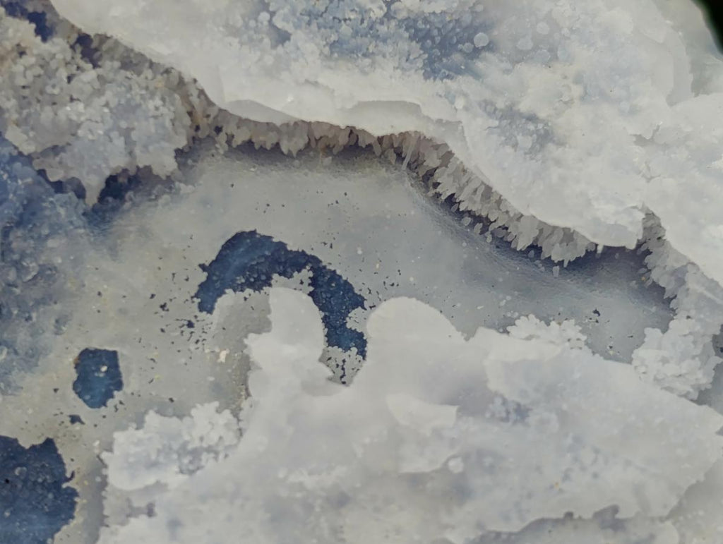 Natural Large Etched Blue Chalcedony Geodes x 2 From Nsanje, Malawi