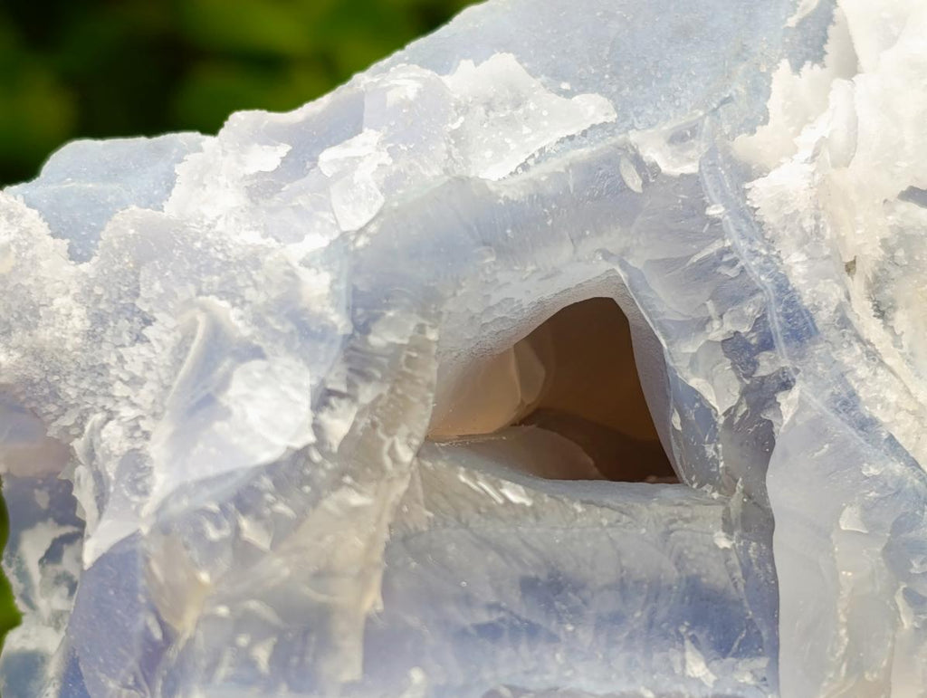 Natural Large Etched Blue Chalcedony Geodes x 2 From Nsanje, Malawi