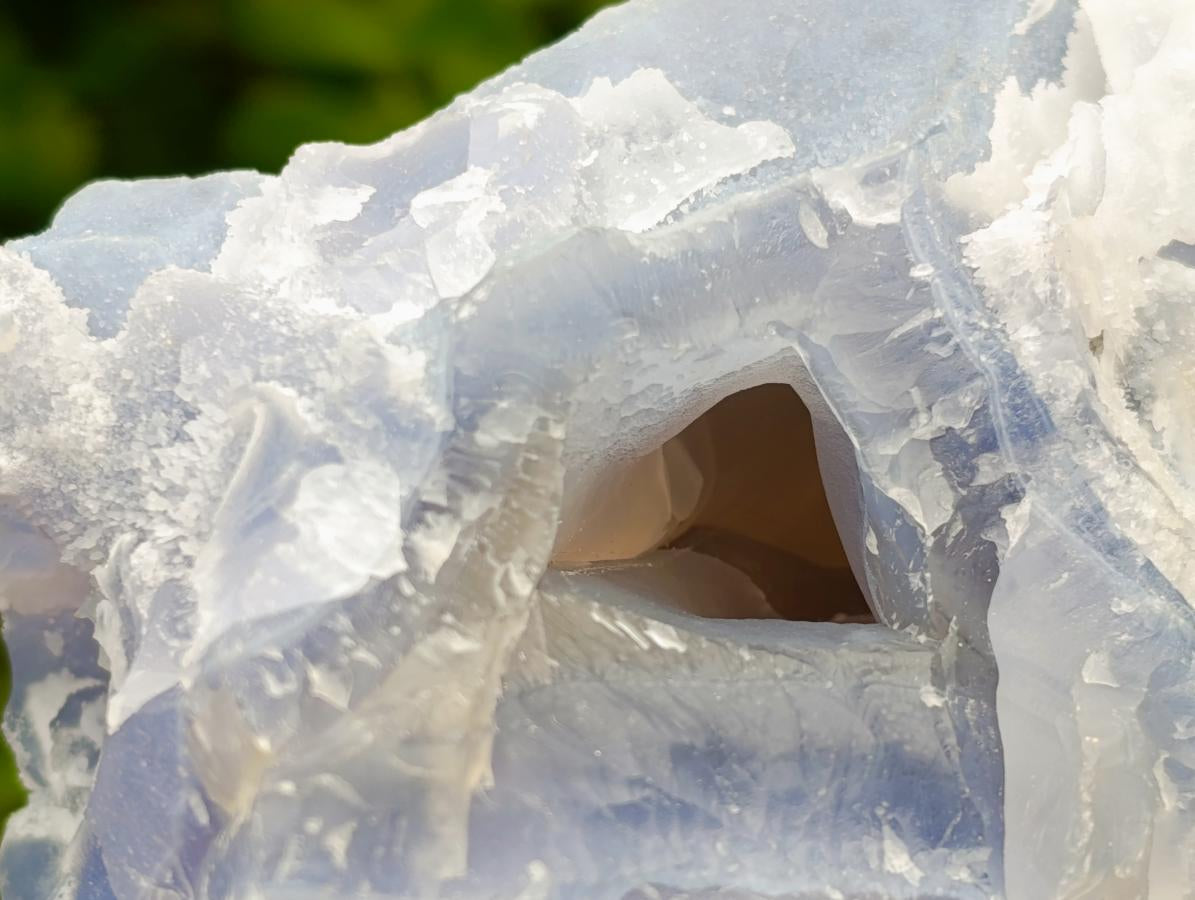 Natural Large Etched Blue Chalcedony Geodes x 2 From Nsanje, Malawi