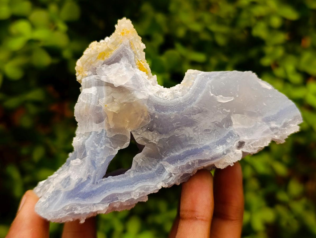 Natural Large Etched Blue Chalcedony Geodes x 2 From Nsanje, Malawi