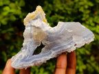 Natural Large Etched Blue Chalcedony Geodes x 2 From Nsanje, Malawi
