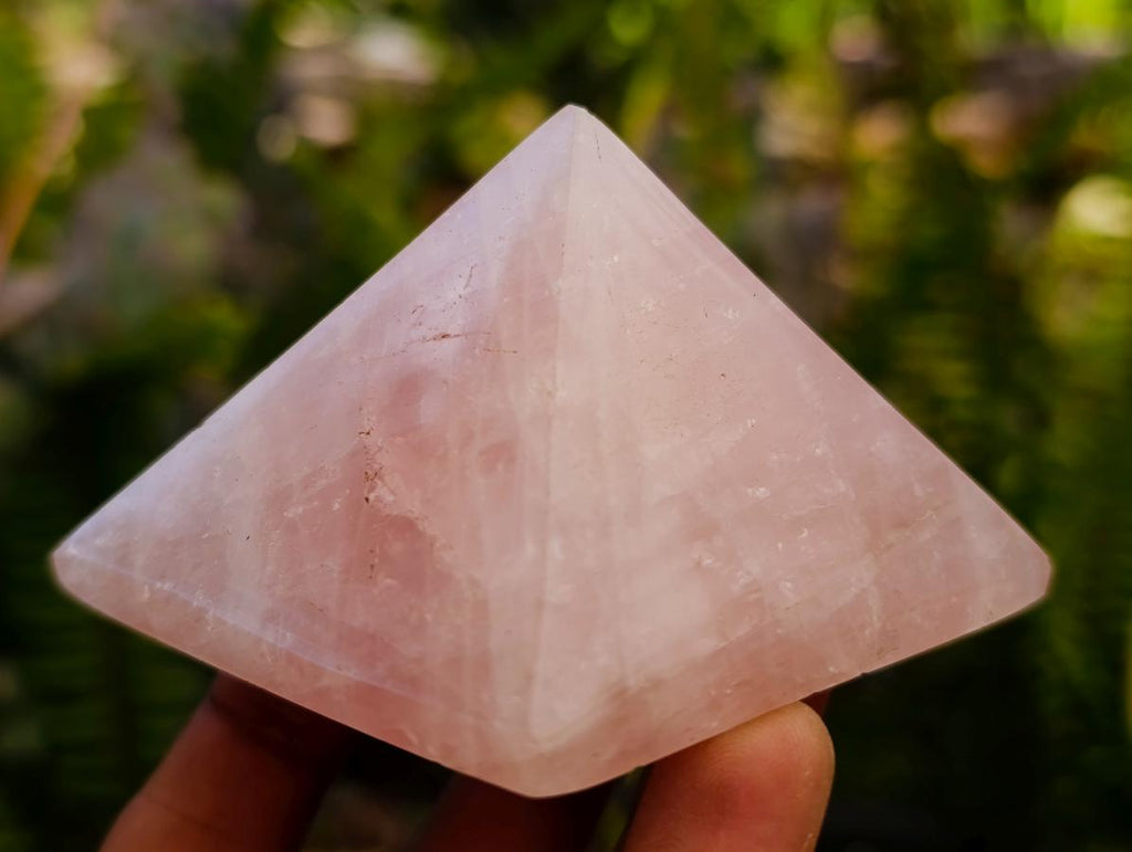 Polished Gemmy Rose Quartz Pyramids x 6 From Madagascar