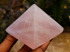 Polished Gemmy Rose Quartz Pyramids x 6 From Madagascar
