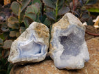 Natural Blue Lace Agate Geode Specimens x 12 From Nsanje, Malawi