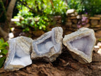 Natural Blue Lace Agate Geode Specimens x 12 From Nsanje, Malawi