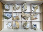 Natural Blue Lace Agate Geode Specimens x 12 From Nsanje, Malawi