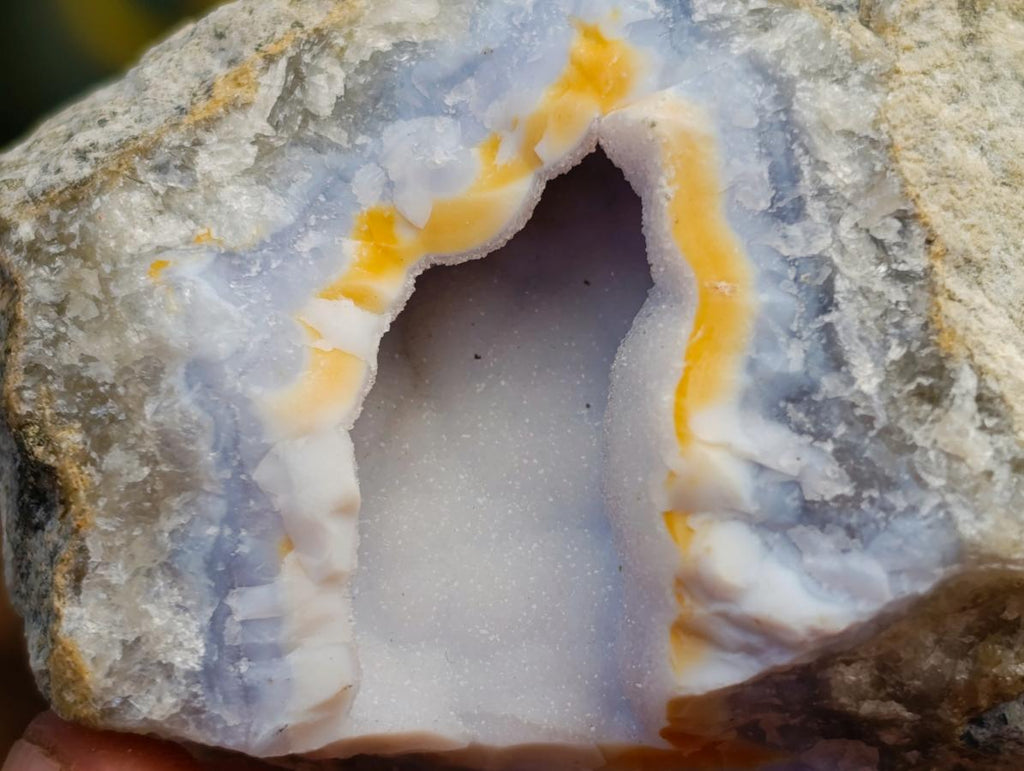 Natural Blue Lace Agate Geode Specimens x 12 From Nsanje, Malawi