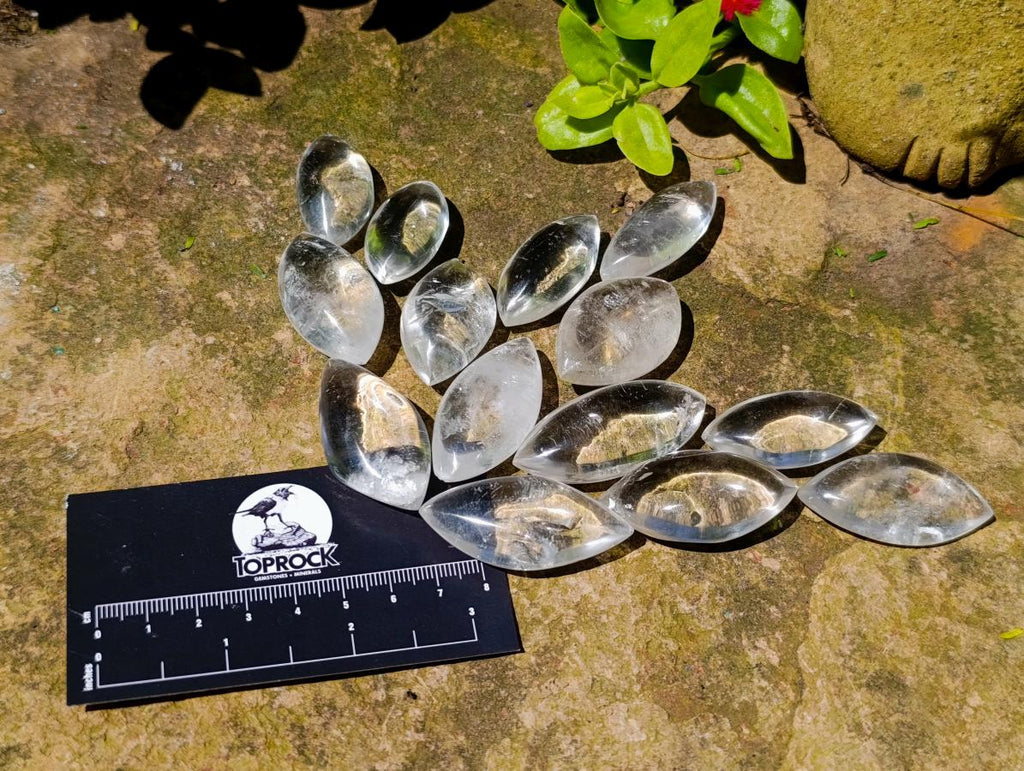 Polished Rock Crystal Quartz "Angel Tears" Free Forms x 70 From Madagascar