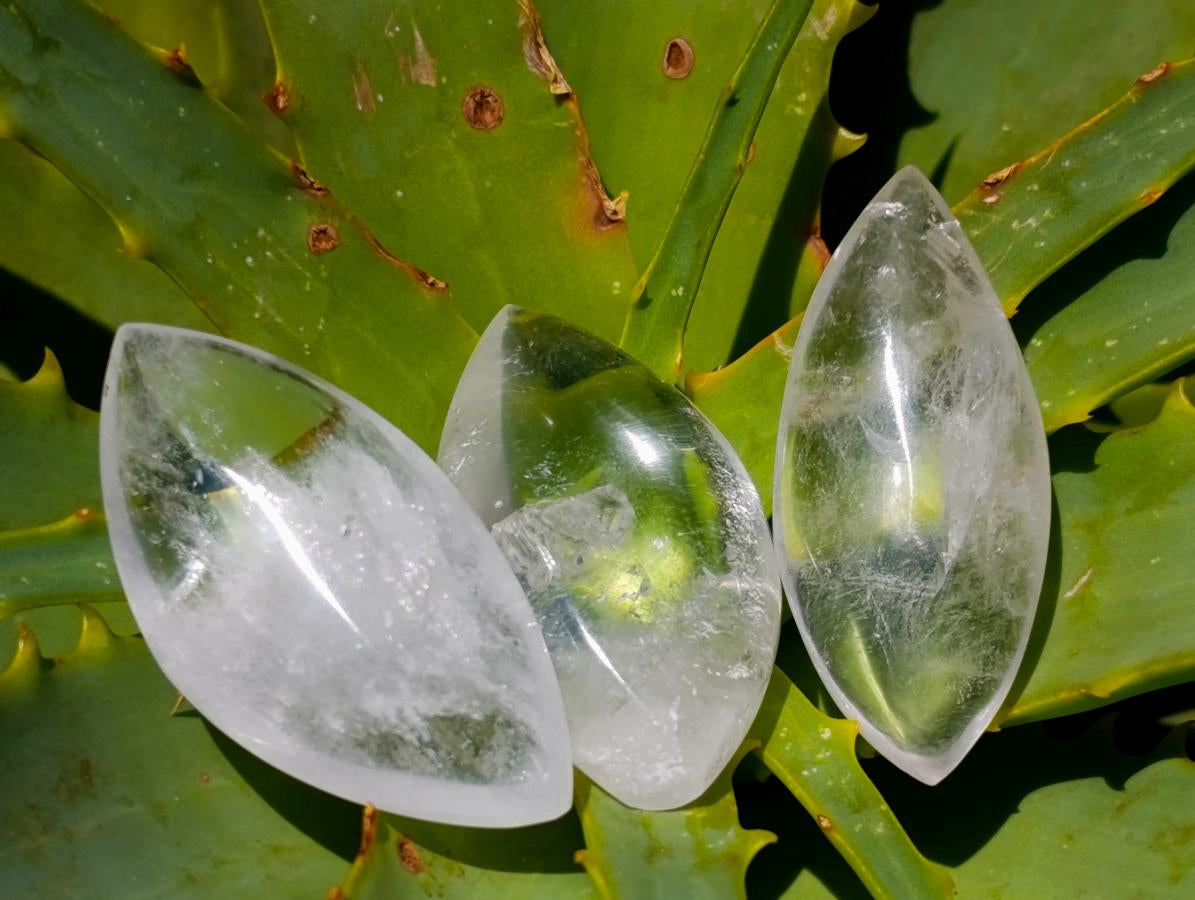 Polished Rock Crystal Quartz "Angel Tears" Free Forms x 70 From Madagascar