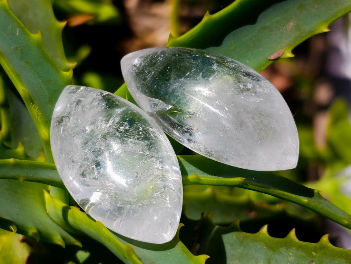 Polished Rock Crystal Quartz "Angel Tears" Free Forms x 70 From Madagascar