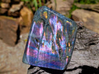 Polished Rare Purple Sunset Flash Labradorite Standing Free Forms x 2 From Madagascar - Toprock Gemstones and Minerals 
