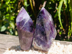 Polished Dark Chevron Amethyst Crystals x 6 From Zambia - Toprock Gemstones and Minerals 