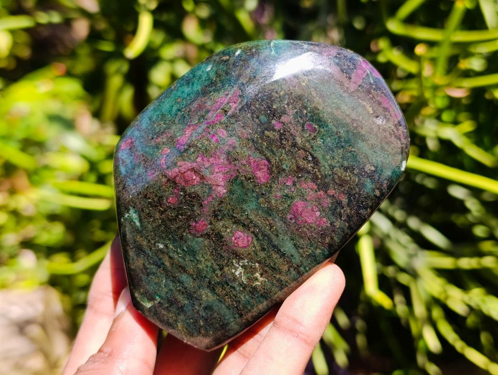 Polished Ruby Corundum In Chrome Verdite Free Forms x 5 From Mutoko, Zimbabwe - Toprock Gemstones and Minerals 