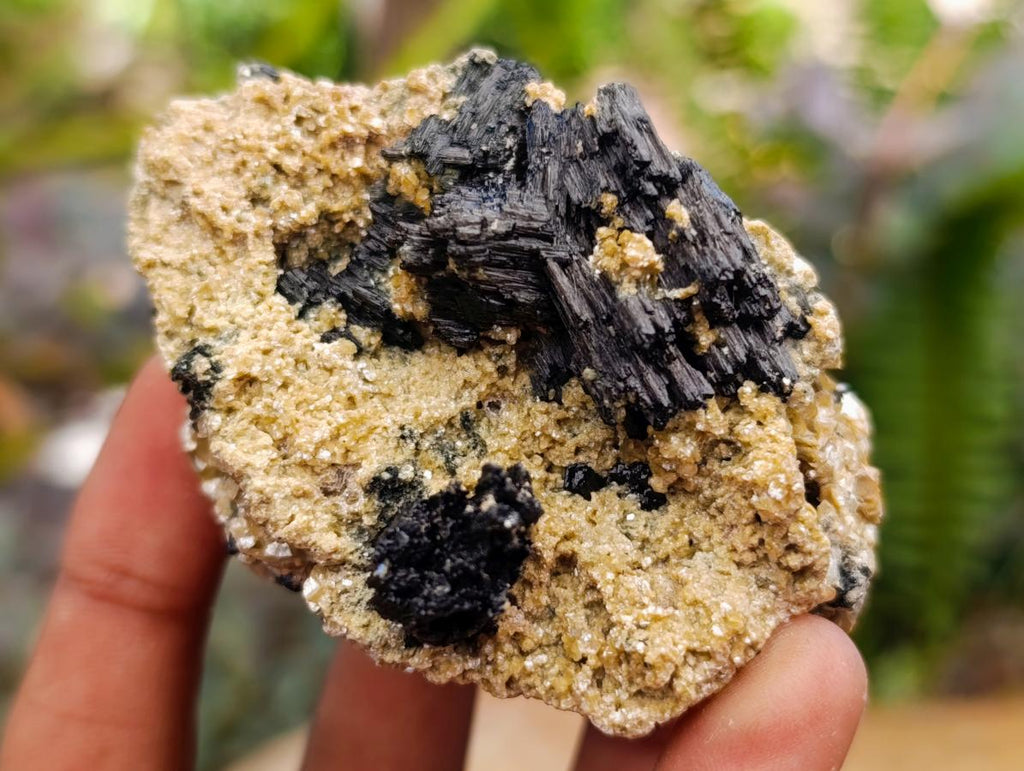 Natural Schorl Black Tourmaline Specimens with Inclusions x 6 From Erongo, Namibia