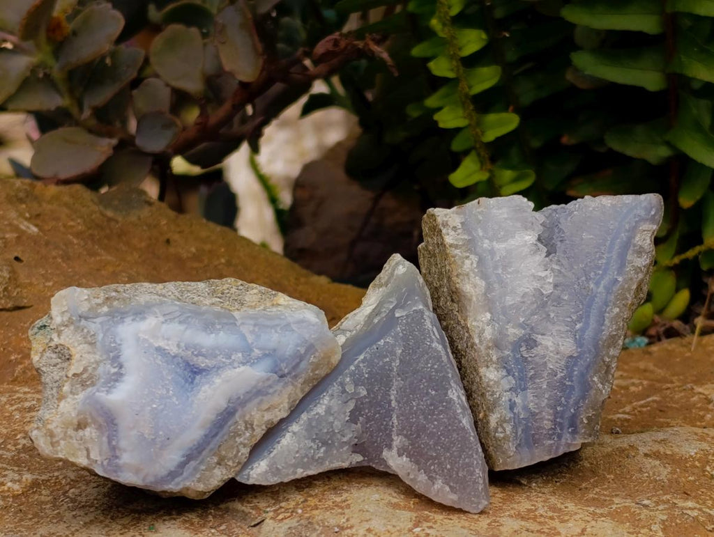 Natural Blue Lace Agate Geode Specimens x 24 From Nsanje, Malawi