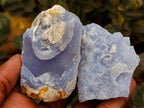 Natural Blue Lace Agate Geode Specimens x 24 From Nsanje, Malawi