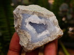 Natural Blue Lace Agate Geode Specimens x 24 From Nsanje, Malawi