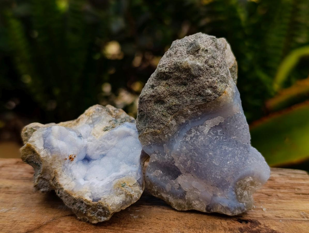 Natural Blue Lace Agate Geode Specimens x 24 From Nsanje, Malawi