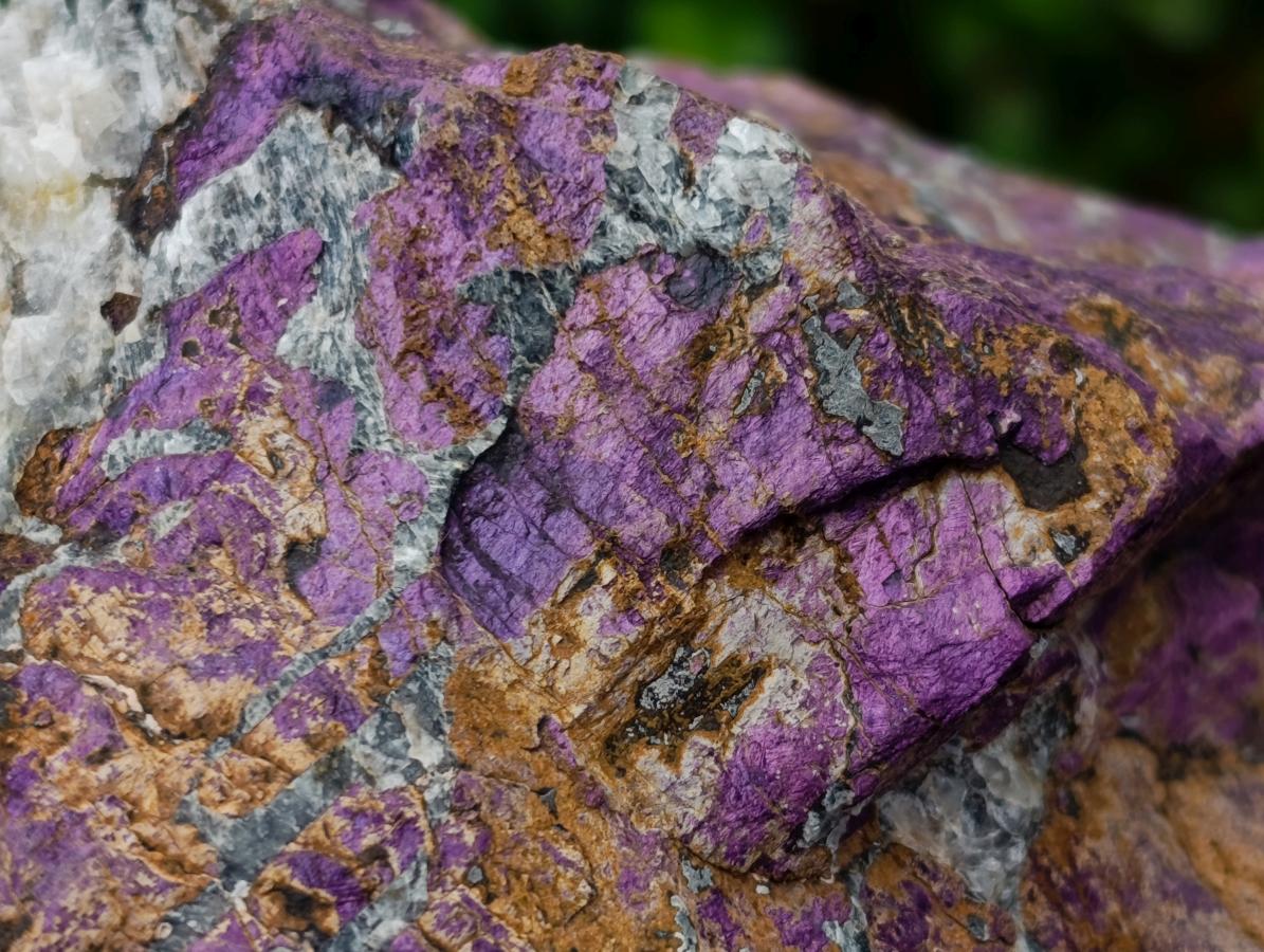 Natural Metallic Cobbed Purpurite Specimens x 3 From Erongo, Namibia