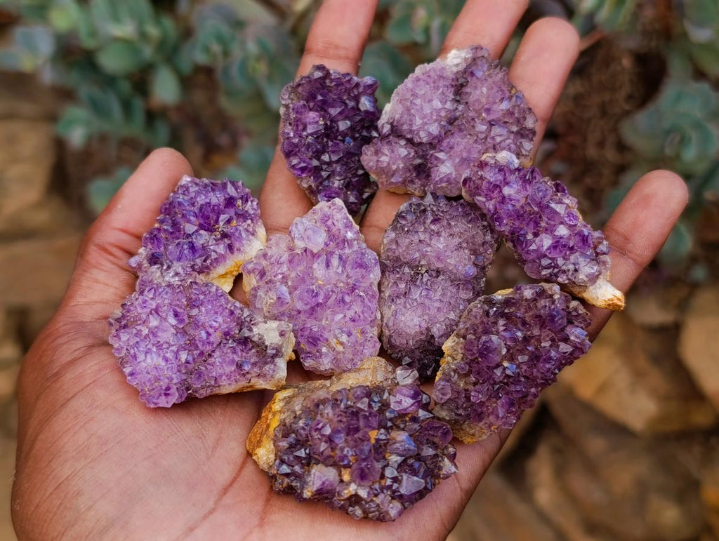 Natural Dark Purple Amethyst Quartz Crystal Plates x 72 From Boekenhouthoek, South Africa - Toprock Gemstones and Minerals 