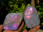 Polished Rare Purple Sunset Flash Labradorite Standing Free Forms x 12 From Madagascar - Toprock Gemstones and Minerals 