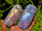 Polished Rare Purple Sunset Flash Labradorite Standing Free Forms x 12 From Madagascar - Toprock Gemstones and Minerals 