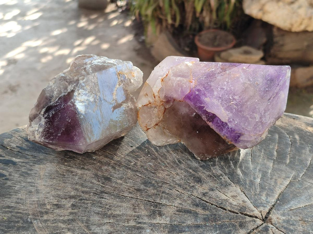 Natural Window Amethyst Crystals x 2 From Ambatondrazaka, Madagascar - Toprock Gemstones and Minerals 