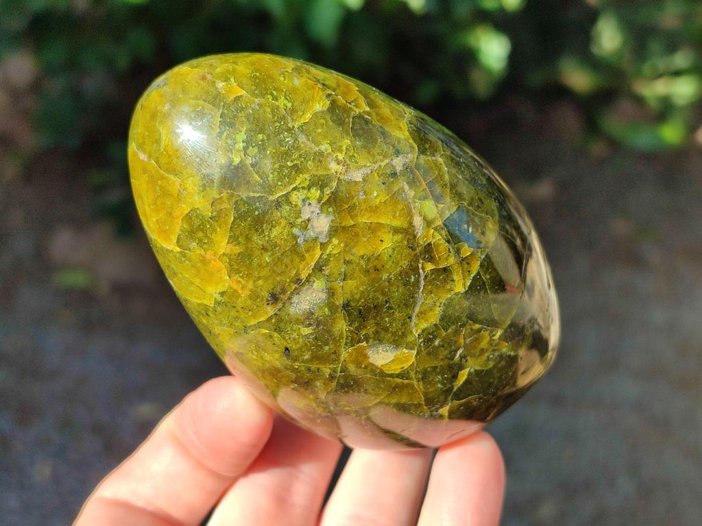 Polished Green Opal Standing Free Forms x 3 From Betroka, Madagascar - Toprock Gemstones and Minerals 