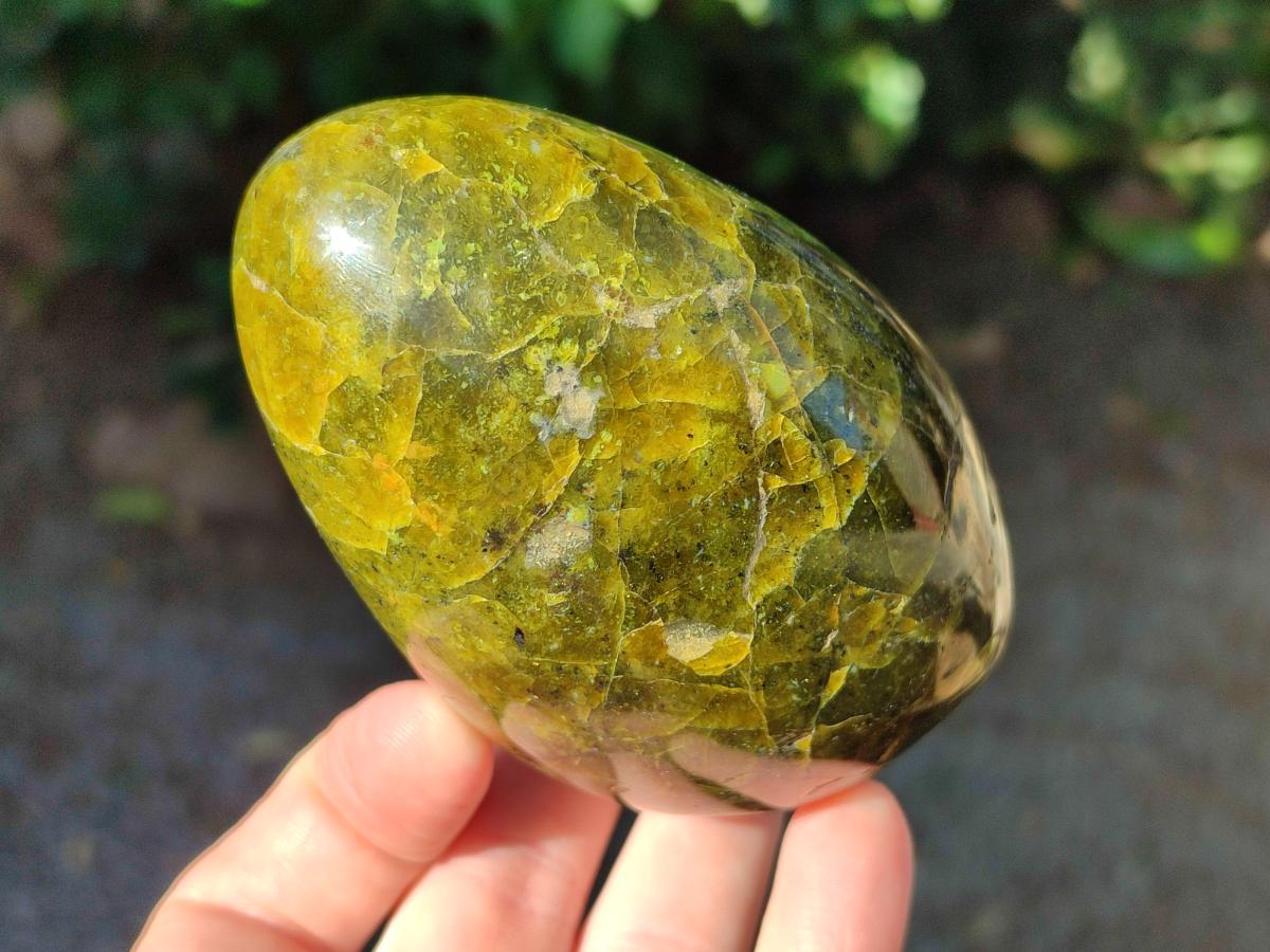 Polished Green Opal Standing Free Forms x 3 From Betroka, Madagascar