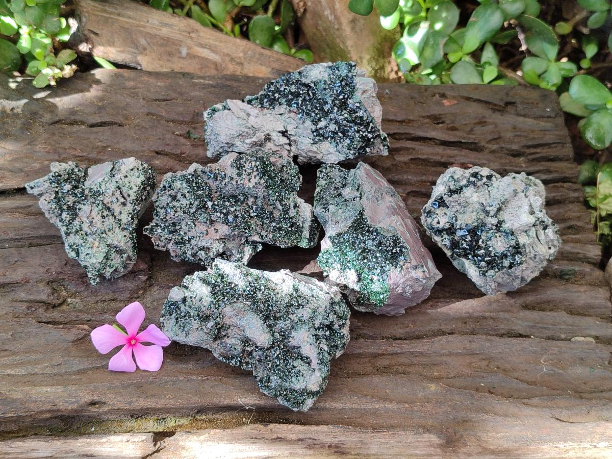 Natural Libethenite Crystals on Dolomite Matrix Specimens x 6 From Shituru, Congo - Toprock Gemstones and Minerals 