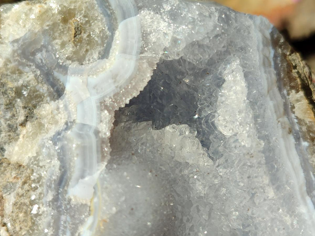 Natural Blue Lace Agate Specimens x 2 From Nsanje, Malawi