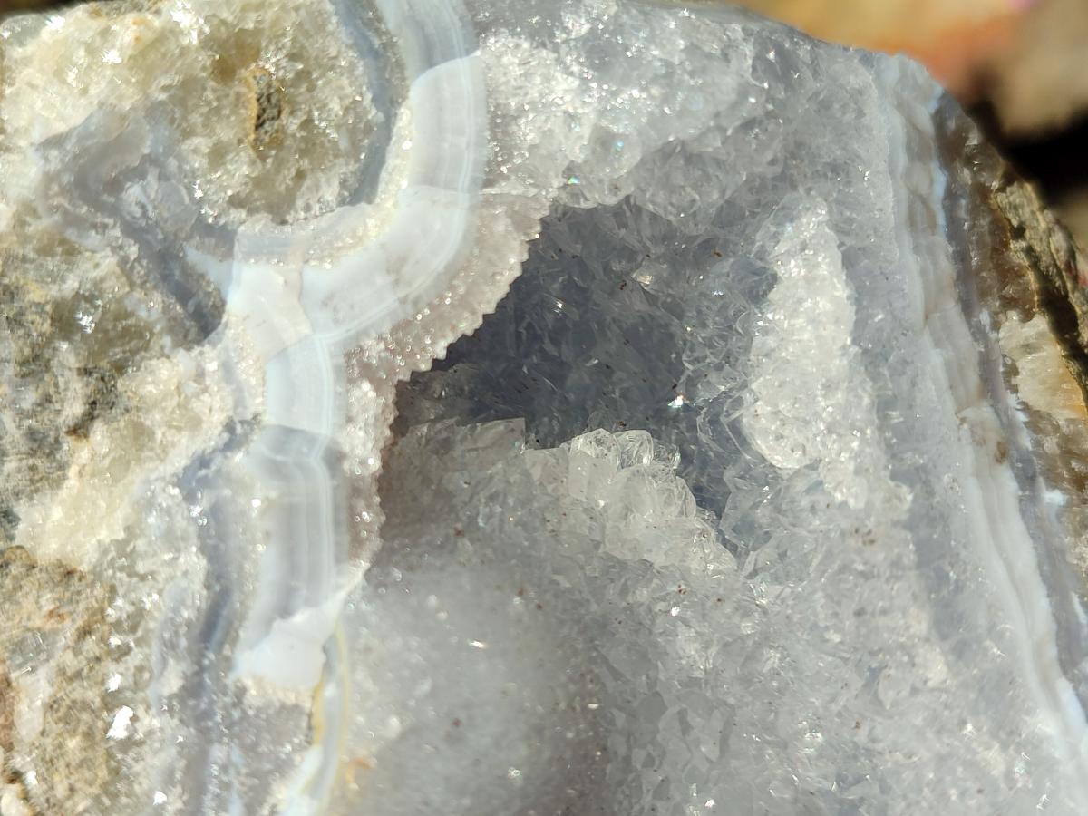 Natural Blue Lace Agate Specimens x 2 From Nsanje, Malawi