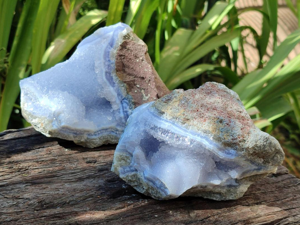 Natural Blue Lace Agate Specimens x 2 From Nsanje, Malawi