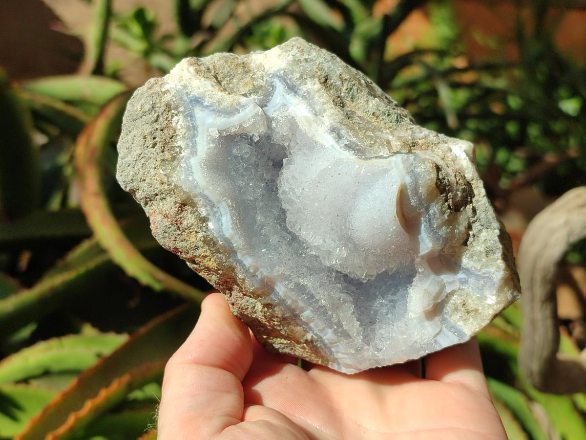 Natural Blue Lace Agate Specimens x 2 From Nsanje, Malawi