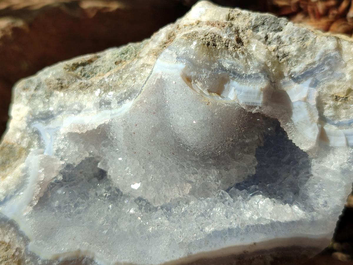 Natural Blue Lace Agate Specimens x 2 From Nsanje, Malawi