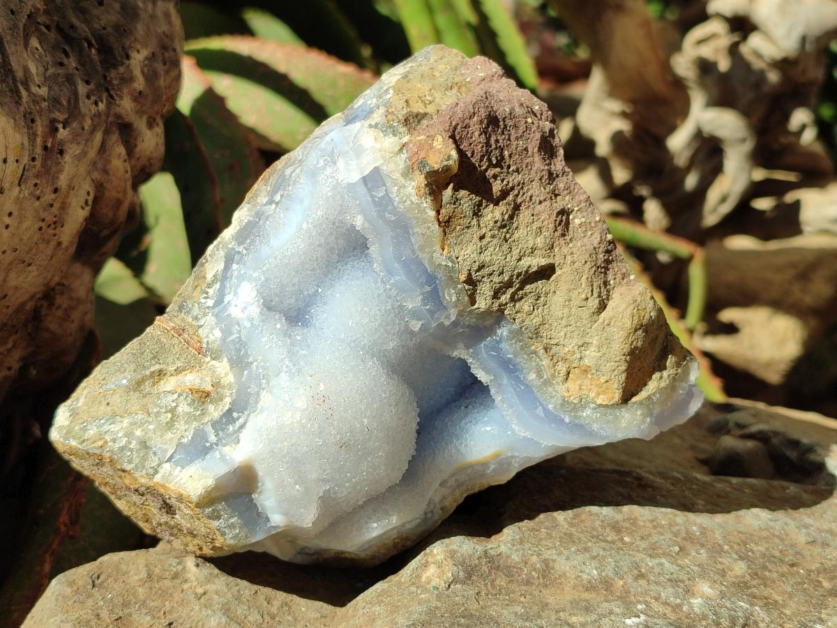 Natural Blue Lace Agate Specimens x 2 From Nsanje, Malawi
