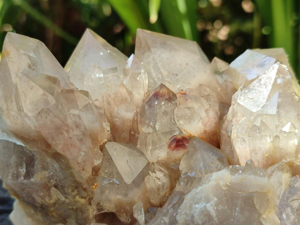 Natural Phantom Cascading Smokey Luena Quartz Clusters x 2 From Luena, Congo