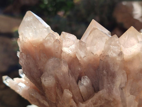Natural Phantom Cascading Smokey Luena Quartz Clusters x 2 From Luena, Congo - Toprock Gemstones and Minerals 