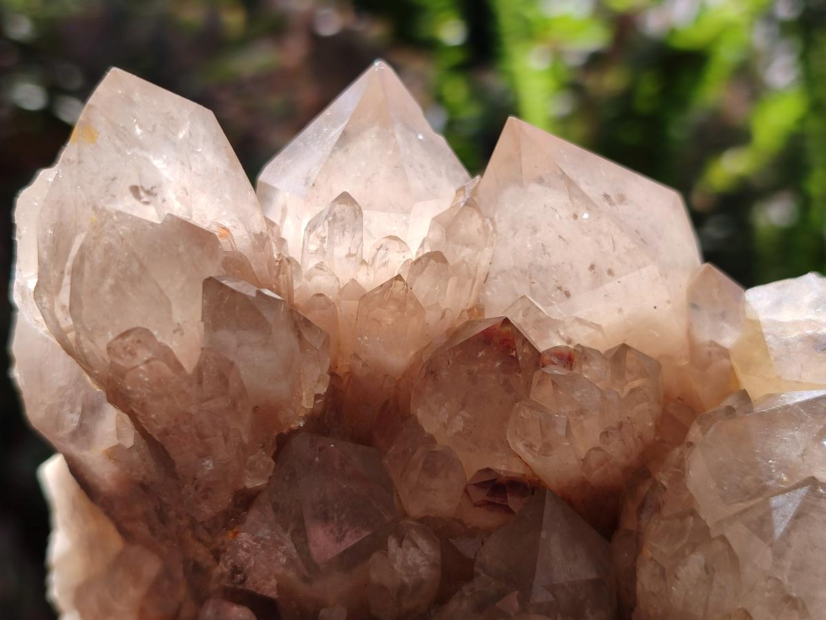 Natural Phantom Cascading Smokey Luena Quartz Clusters x 2 From Luena, Congo