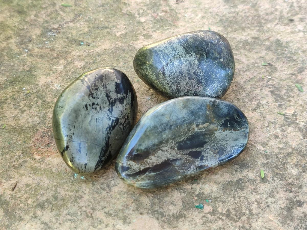 Polished Basalt Pharaoh Stone Galets x 24 From Iron Duke Mine, Zimbabwe