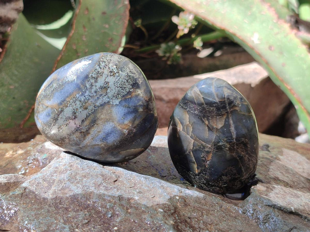 Polished Basalt Pharaoh Stone Galets x 24 From Iron Duke Mine, Zimbabwe