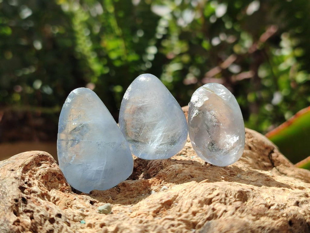 Polished Blue Celestite Free Forms x 70 From Sakoany, Madagascar