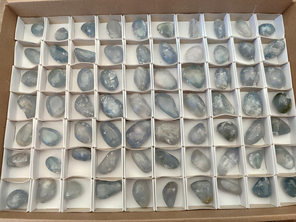 Polished Blue Celestite Free Forms x 70 From Sakoany, Madagascar