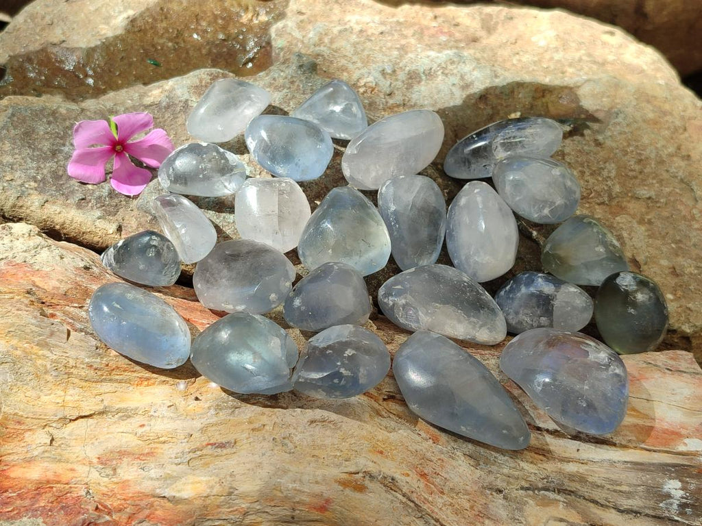 Polished Blue Celestite Free Forms x 70 From Sakoany, Madagascar