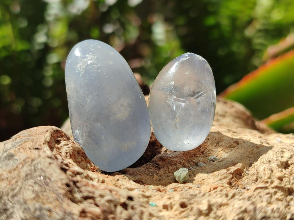Polished Blue Celestite Free Forms x 70 From Sakoany, Madagascar