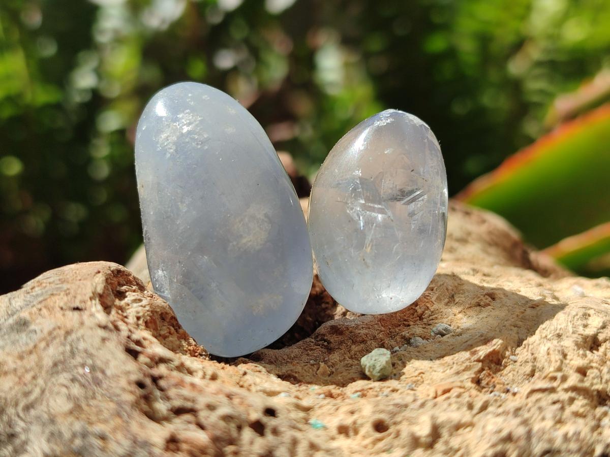 Polished Blue Celestite Free Forms x 70 From Sakoany, Madagascar