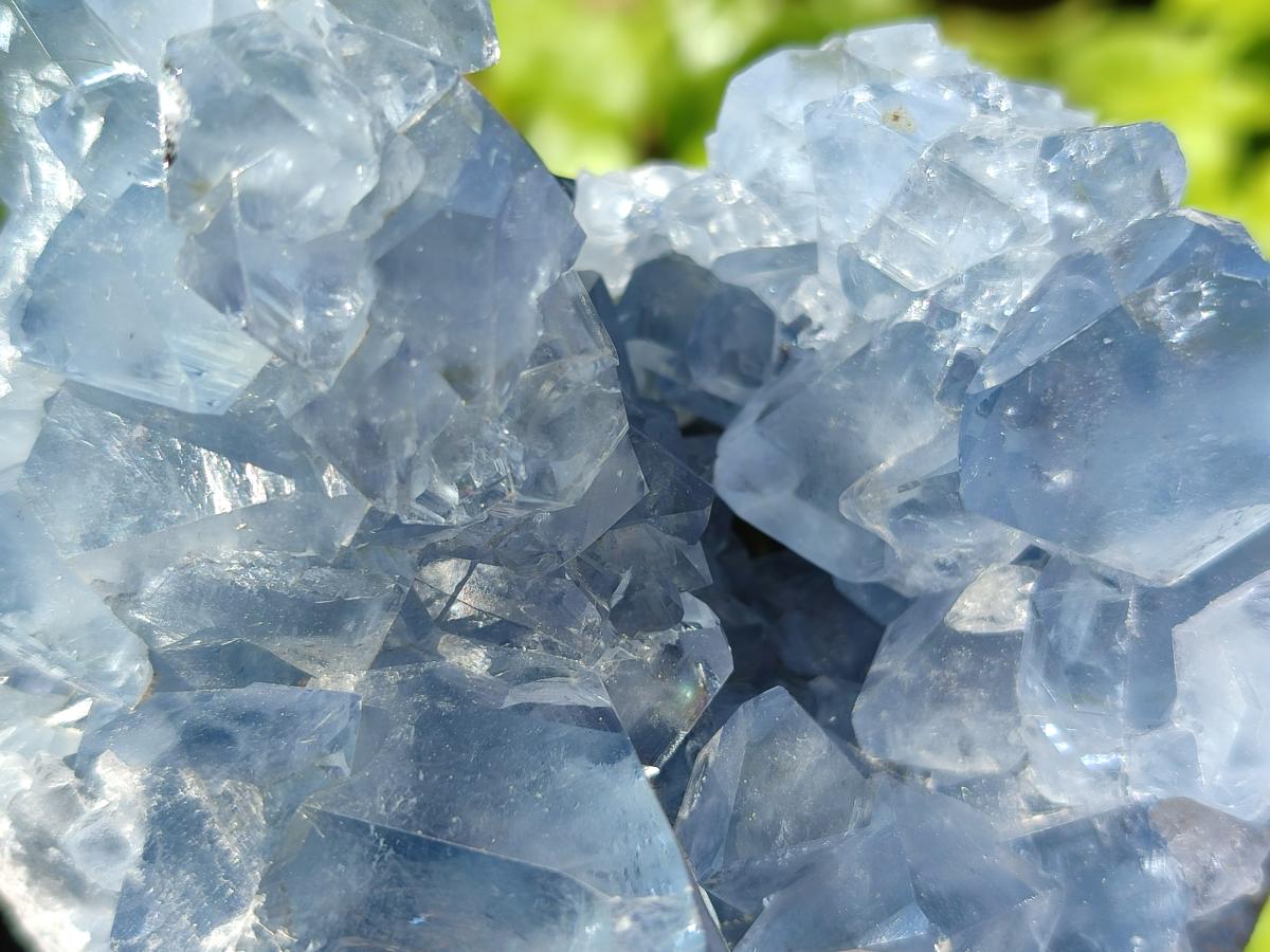 Natural Blue Celestite Geode Cluster Specimens x 2 From Sakoany, Madagascar