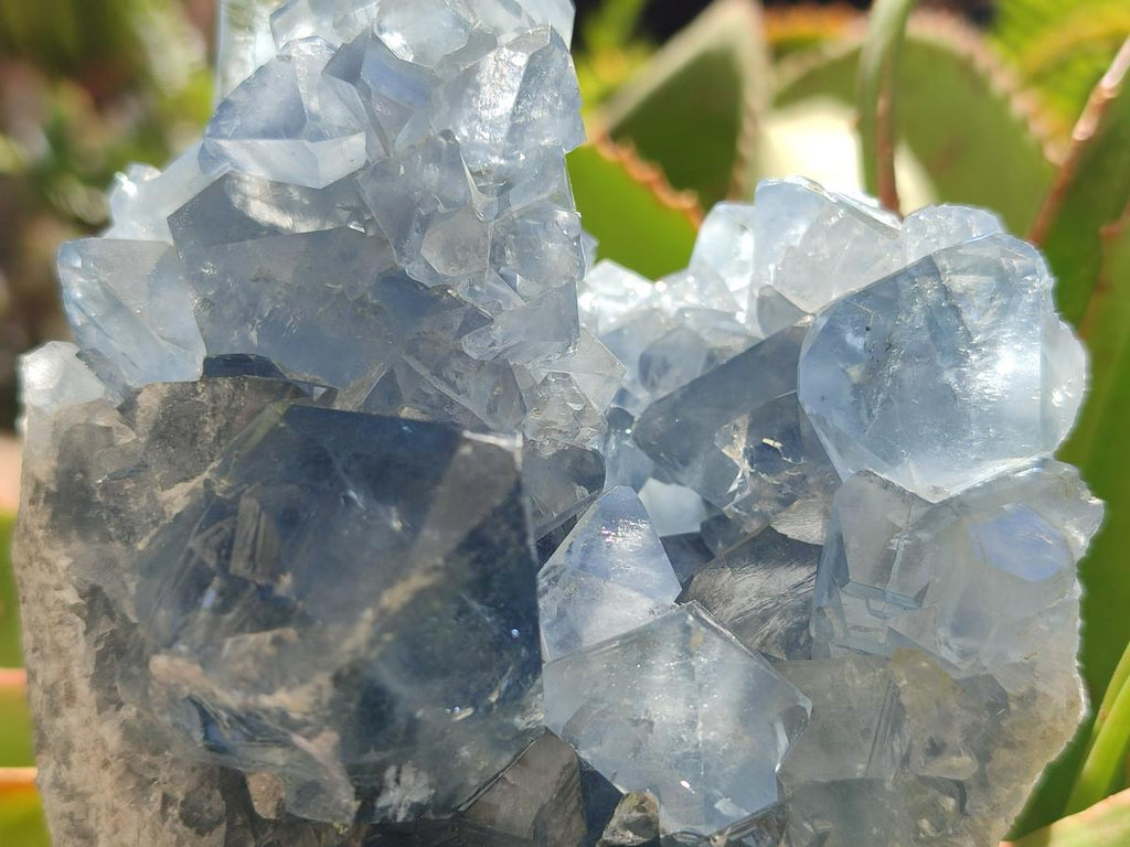 Natural Blue Celestite Geode Cluster Specimens x 2 From Sakoany, Madagascar