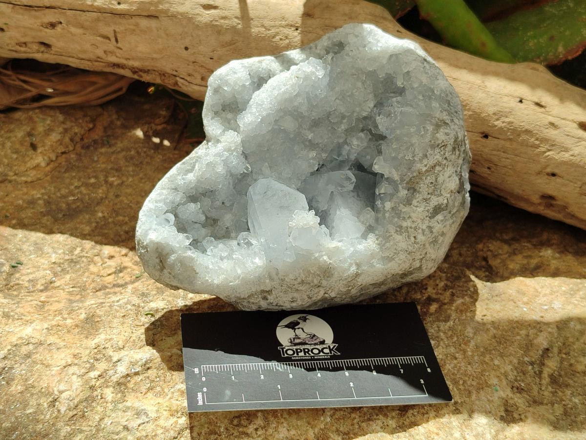 Natural Blue Celestite Geode Cluster Specimens x 2 From Sakoany, Madagascar